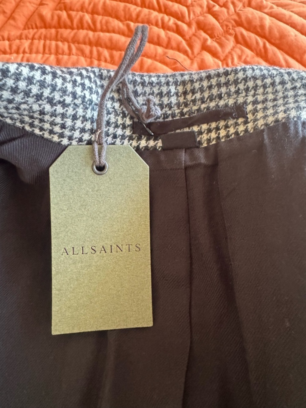 NWT All Saints Checked Double-Breasted Blazer Jacket Size 8 - Picture 13 of 13